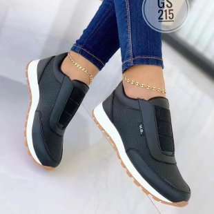 Damen sportliche Slip-On Sneakers mit atmungsaktivem Mesh-Obermaterial und rutschfester Sohle R&B