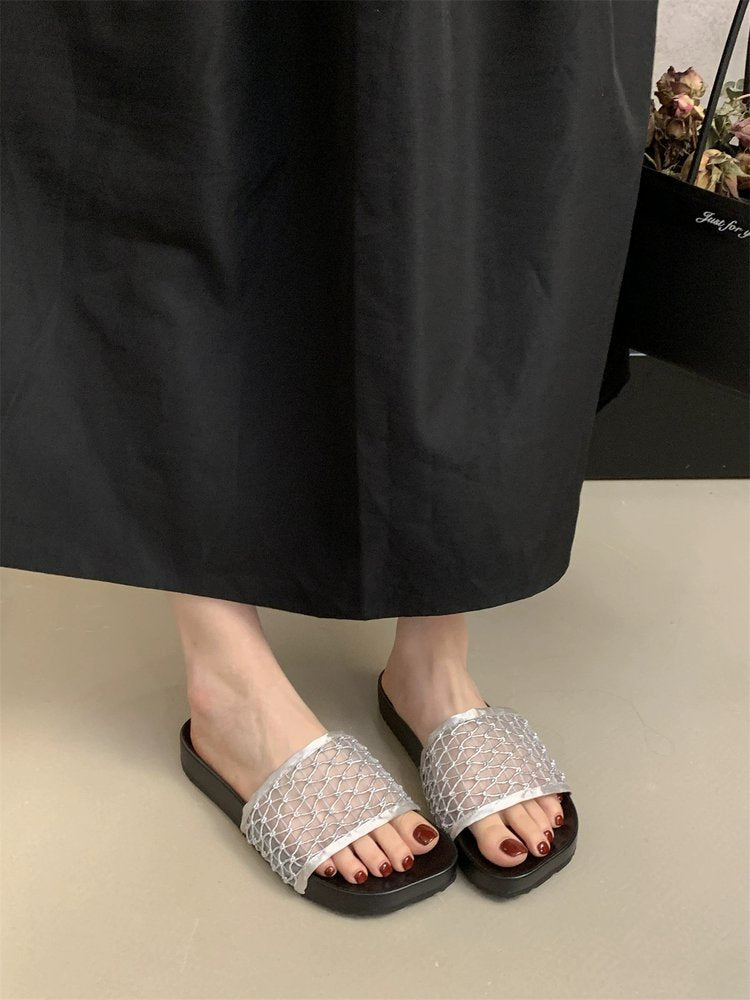 Damen modische Sandalen mit atmungsaktivem Netzdesign und rutschfester Sohle R&B