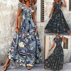 Damen Maxi-Kleid mit floralem Paisley-Muster und schmeichelndem Schnitt R&B