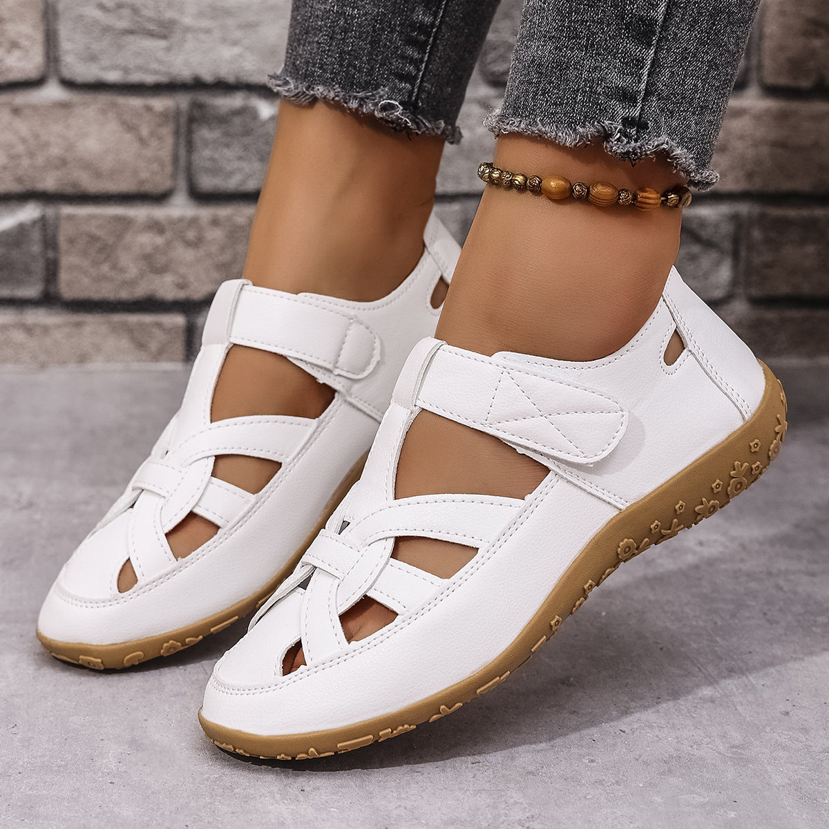 Damen Bequeme Clogs mit verstellbarem Riemendesign und rutschfester Sohle R&B