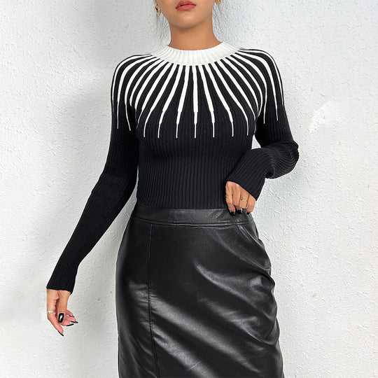 Damen Eleganter Pullover mit Raffinierter Rippstruktur R&B