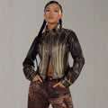 Damen modische Jacke mit strukturiertem Design und praktischen Reißverschluss R&B