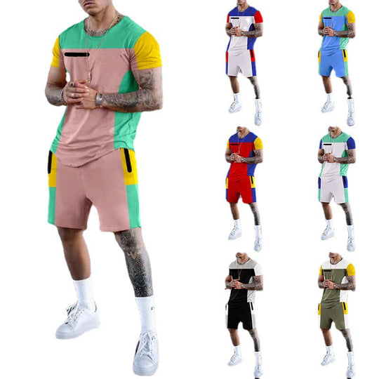 Herren Sportliches Freizeit-Set mit atmungsaktivem Design und praktischen Taschen R&B