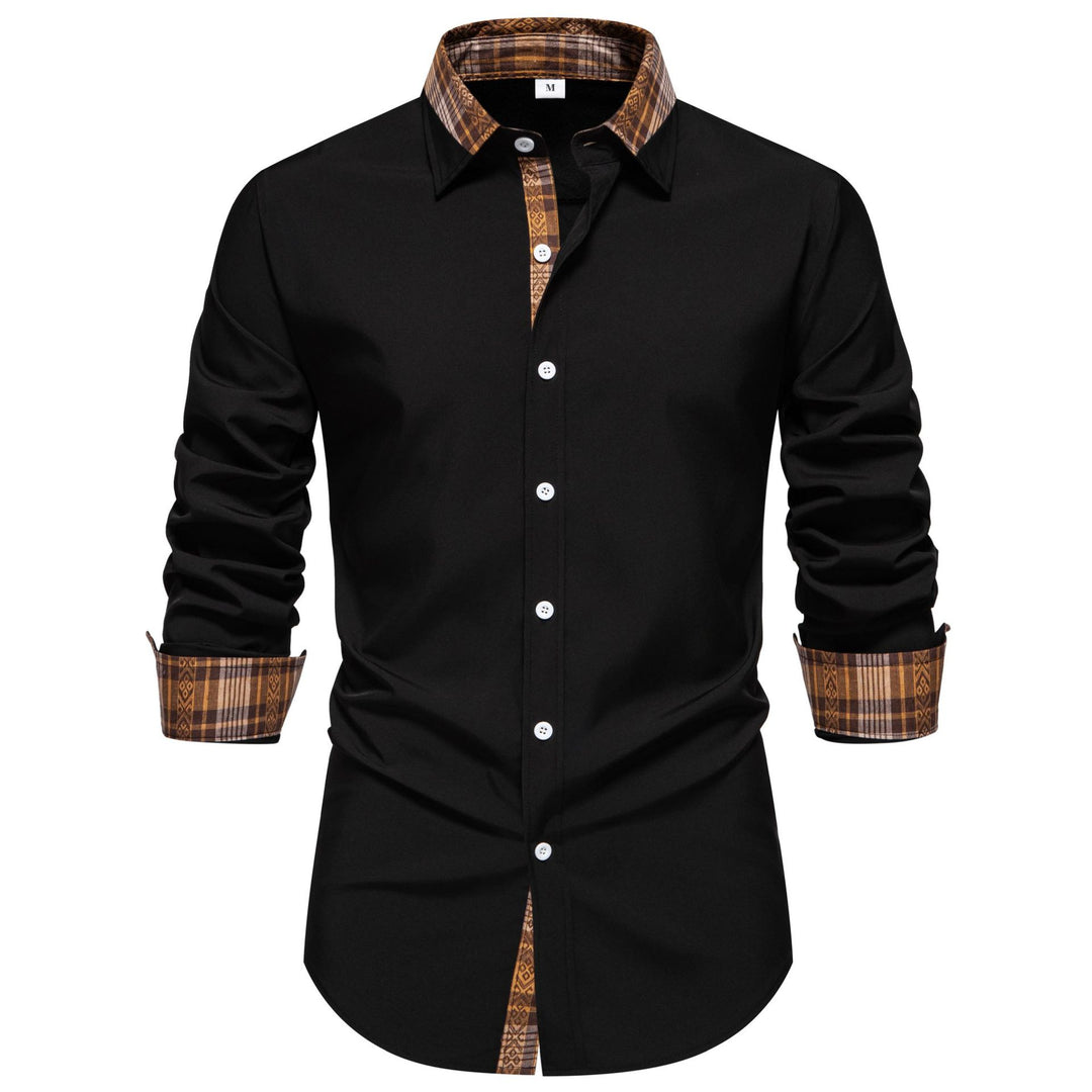 Herren Langarmhemd mit modernem Karo-Detail und bequemem Schnitt R&B