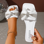 Damen Elegante Sandalen mit strassverziertem Schleifendetail R&B