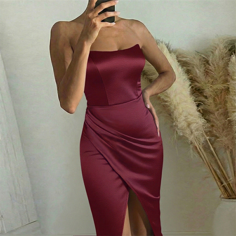 Damen Abendkleid mit schickem Schnitt und luxuriösem Satin R&B