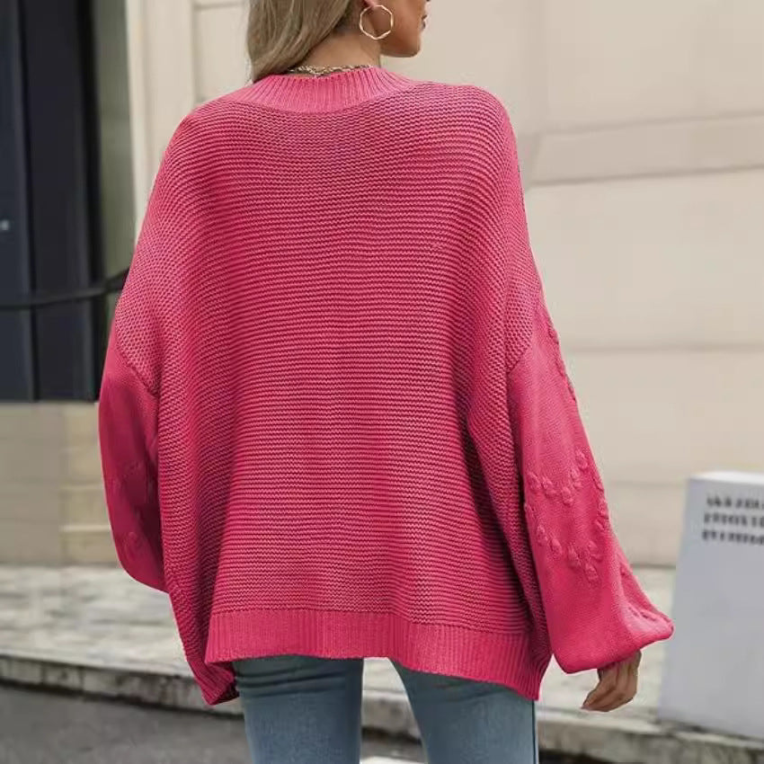 Damen Strickjacke mit Ballonärmeln und strukturierter Maschenoptik R&B