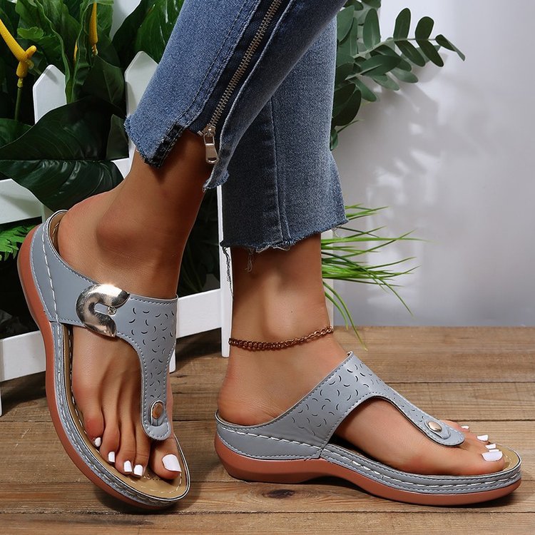 Damen Feine Zehentrenner-Sandalen mit modischem Riemendesign R&B