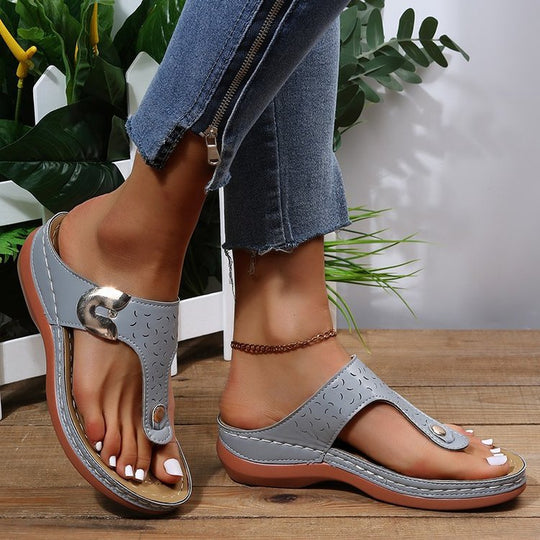 Damen Feine Zehentrenner-Sandalen mit modischem Riemendesign R&B