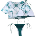 Damen Bikini-Set mit modischem Crop-Top und hochgeschnittenem Slip R&B