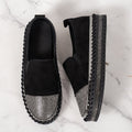 Damen Slip-On Sneakers mit schimmerndem Vorderbereich und modischem Plateau R&B