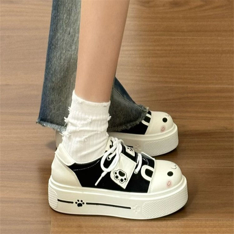 Damen Sneakers mit verspieltem Tiermotiv und bequemem Plateau-Heel R&B