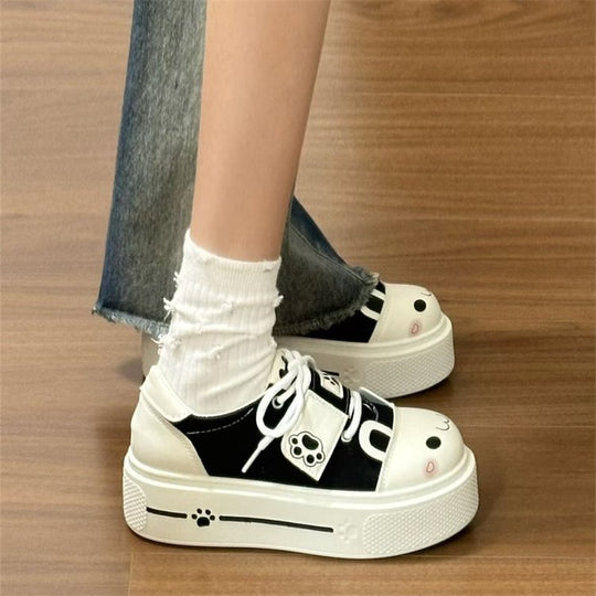Damen Sneakers mit verspieltem Tiermotiv und bequemem Plateau-Heel R&B