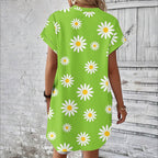 Damen lässiges Sommerkleid mit Blumenmuster und praktischen Taschen R&B