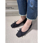 Damen modische Ballerina-Schuhe mit feiner Schleifen- und Strassverzierung R&B