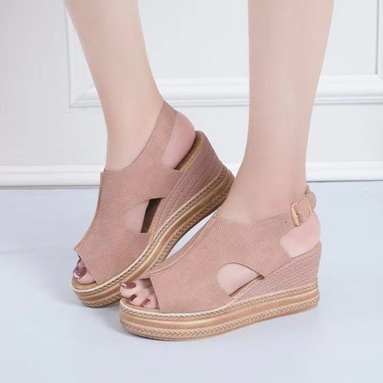 Damen Wedge-Sandalen mit atmungsaktivem Obermaterial und elastischem Riemen R&B