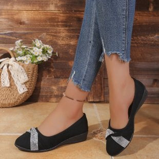 Damen Komfortable und stilvolle Ballerinas mit dekorativem Schleifendetail R&B