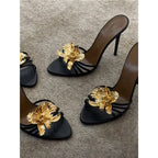 Damen elegante High Heels mit floralem Dekor R&B