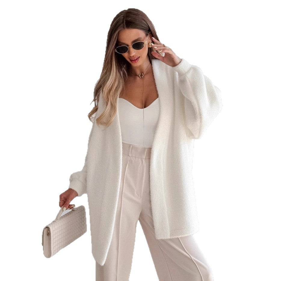 Damen Luxuriöser Wickelcardigan mit komfortablem Schnitt und Gürtel R&B
