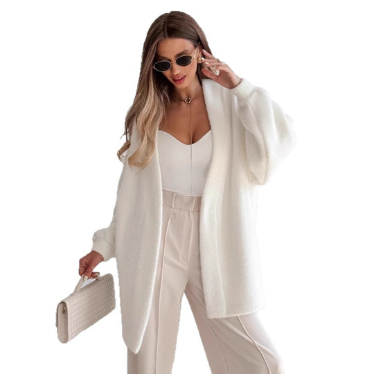 Damen Luxuriöser Wickelcardigan mit komfortablem Schnitt und Gürtel R&B