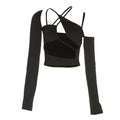 Damen figurbetontes Cut-Out Oberteil mit asymmetrischem Design R&B