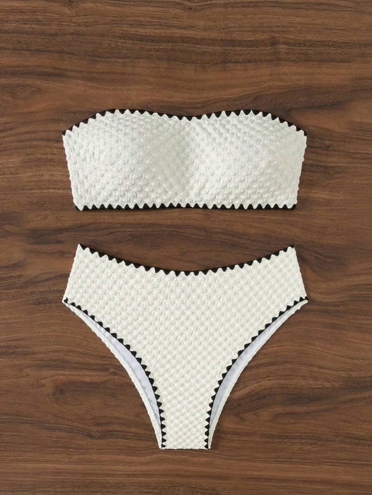Damen Bandeau-Bikini mit strukturierter Oberfläche R&B