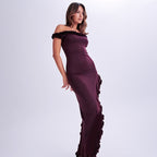 Damen Maxikleid mit seitlichem Schlitz und asymmetrischem Schnitt R&B