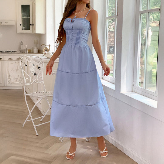 Damen Luftiges Sommerkleid mit Rüschendetails und Kordelzug R&B