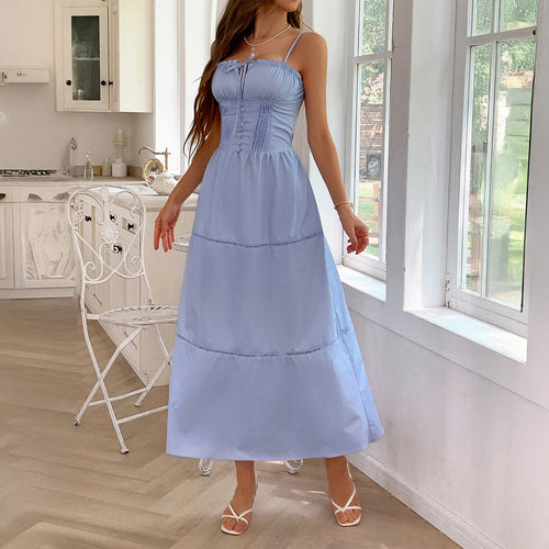 Damen Luftiges Sommerkleid mit Rüschendetails und Kordelzug R&B