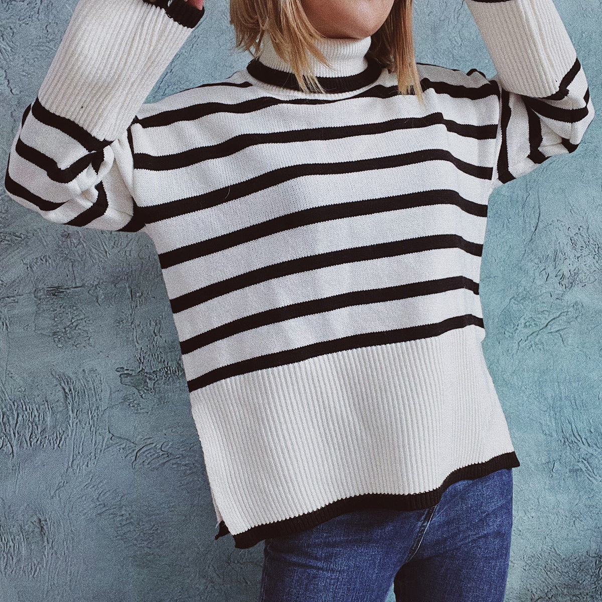 R&B | Gestreifter Strickpullover für Herbst & Winter