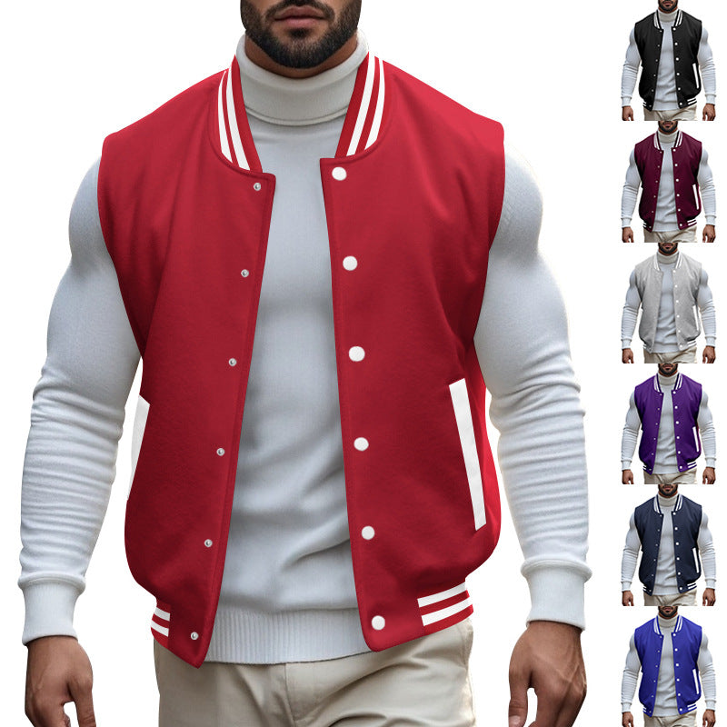 Herren trendige Collegejacke mit sportlichem Schnitt R&B