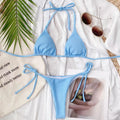 Damen Triangel-Bikini mit verstellbaren BindR&Bändern und Rippstrick R&B