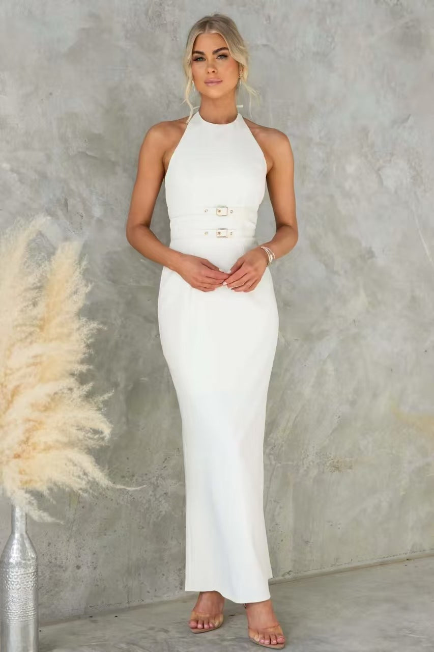 Damen Elegantes Etuikleid mit geschmackvollem Halterneck-Design R&B