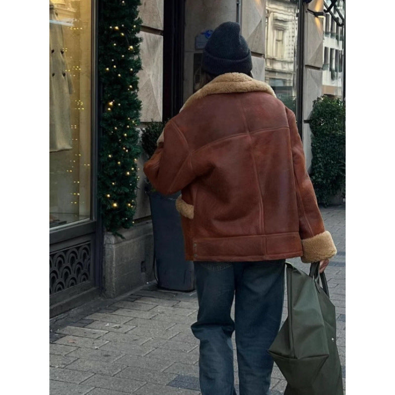 Damen Kunstfell jacke mit lässigem Oversized-Schnitt R&B