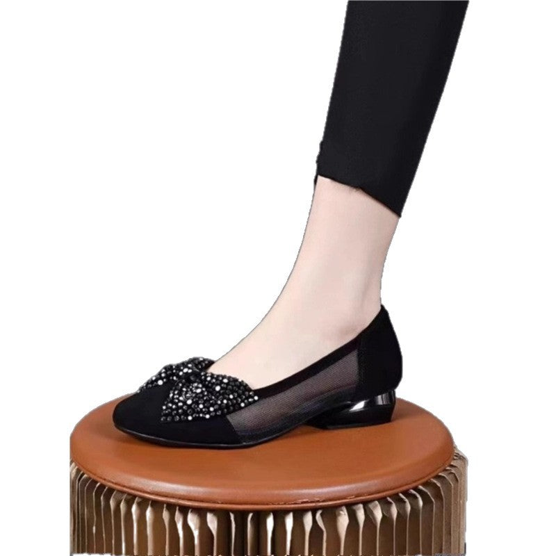 Damen Komfortable Ballerinas mit funkelndem Strassbesatz R&B