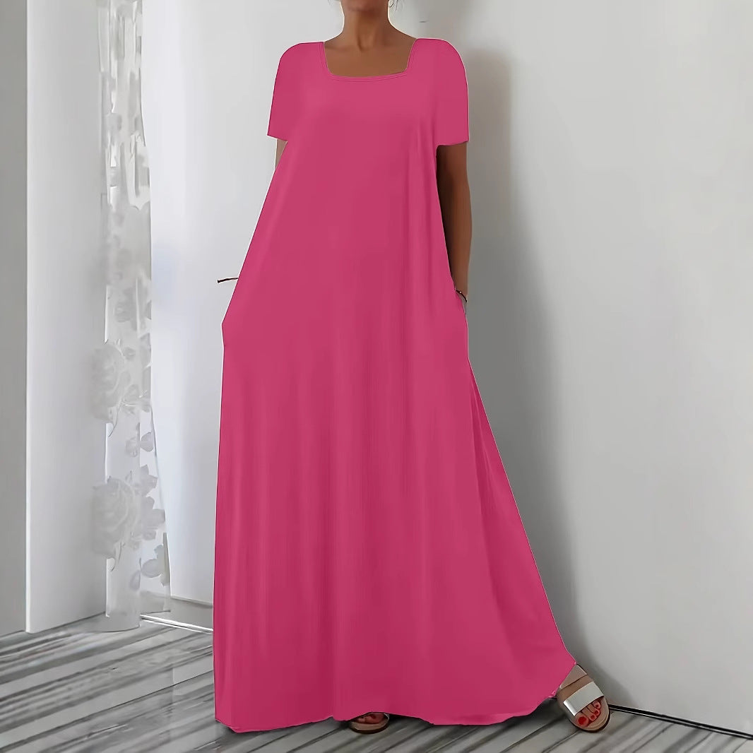Damen Maxikleid mit weitem Schnitt und praktischen Taschen R&B