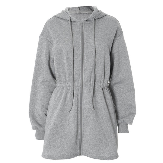 Damen Sportliche Kapuzenjacke mit taillierbarem Schnitt und Reißverschluss R&B
