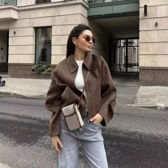 Damen Übergangsjacke mit Stehkragen und modernem Reißverschluss R&B