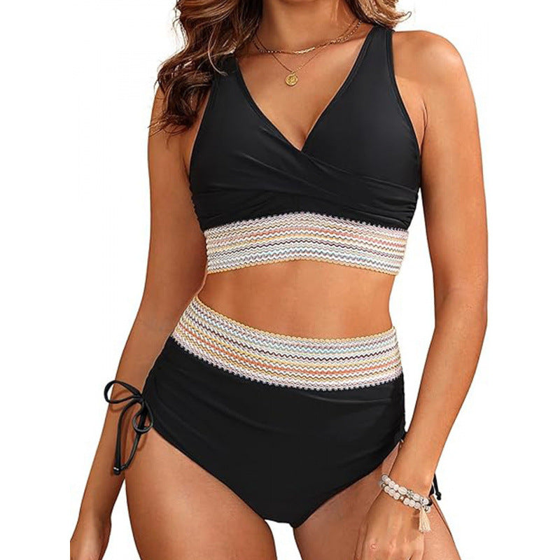 Damen Bikini-Set mit modischem Wickeldesign und verstellbaren Trägern R&B