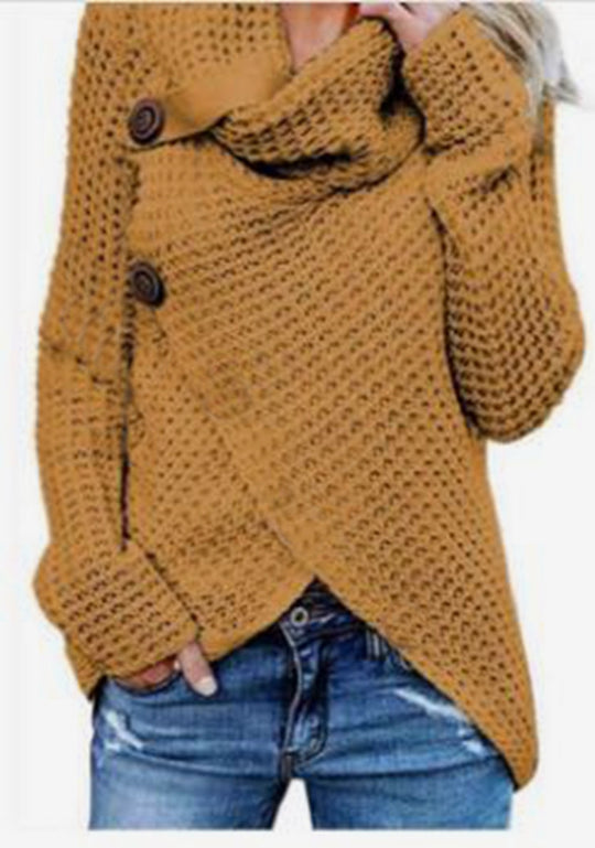 Damen Strickjacke mit asymmetrischem Verschluss und komfortablem Kragen R&B