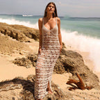 Damen luftiger gehäkelter Strandüberwurf R&B