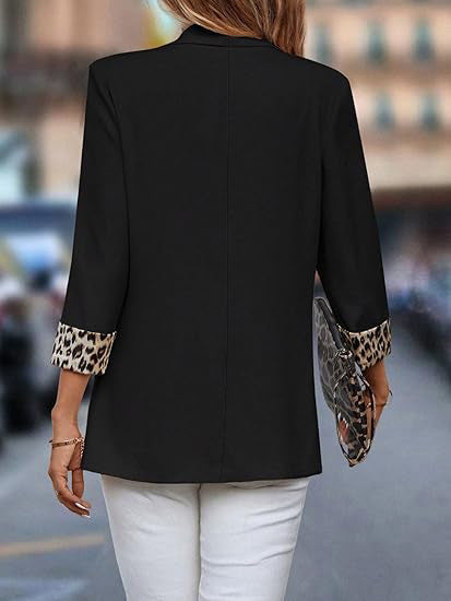 R&B | Blazer mit Leoparden-details Stilvoll und Zeitlos Einzigartiger Schnitt