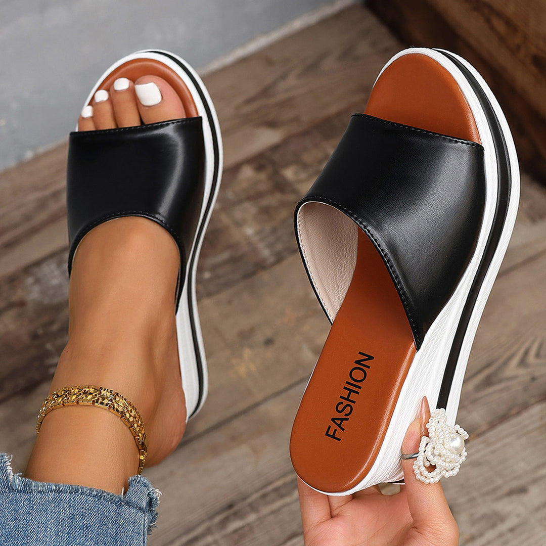 Damen Komfortable Wedge-Pantoletten mit elegantem Riemendesign R&B