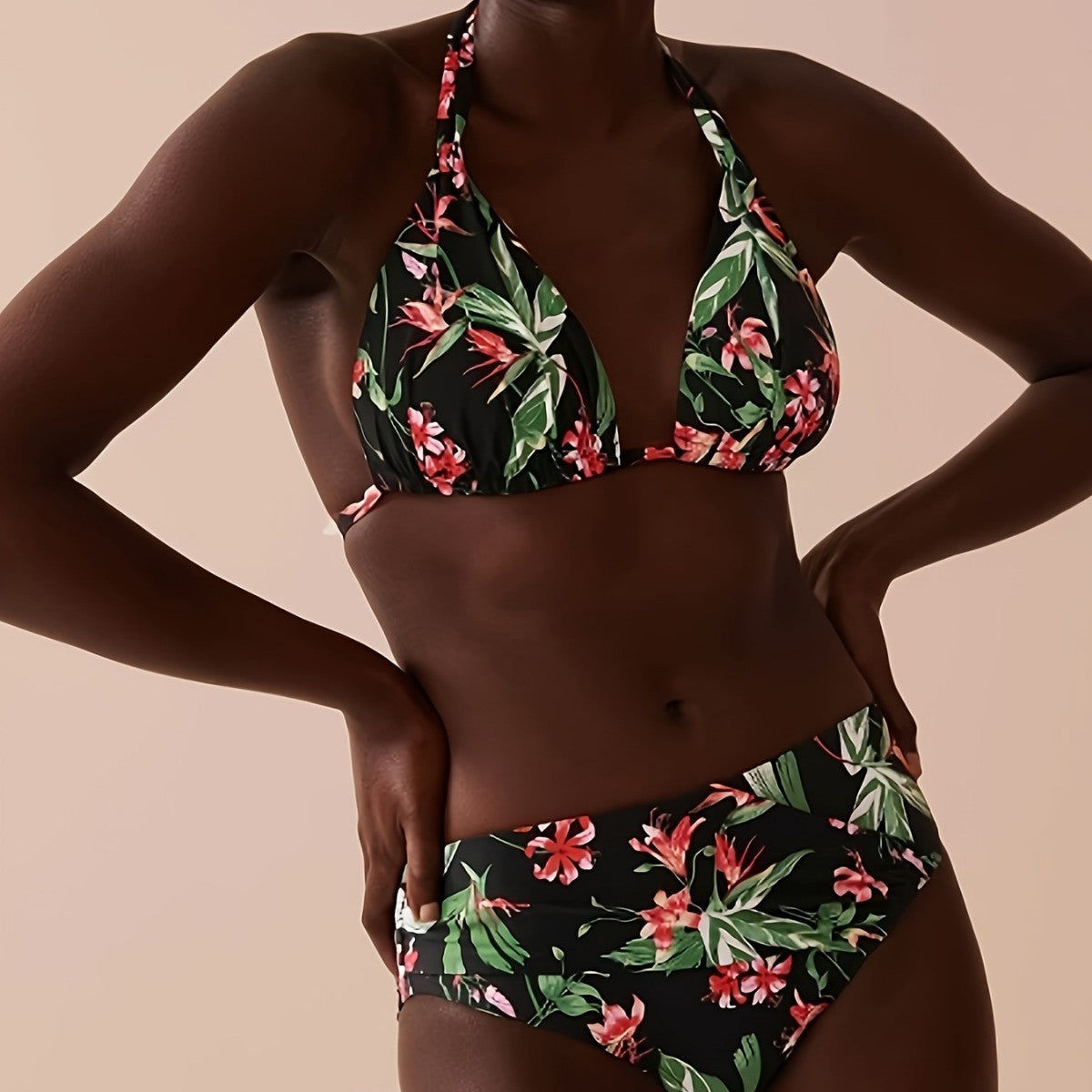 Damen Bunt gemusterter Triangel-Bikini R&B
