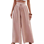 Damen Weite High-Waist-Hose mit elastischem Bund und praktischen Taschen R&B