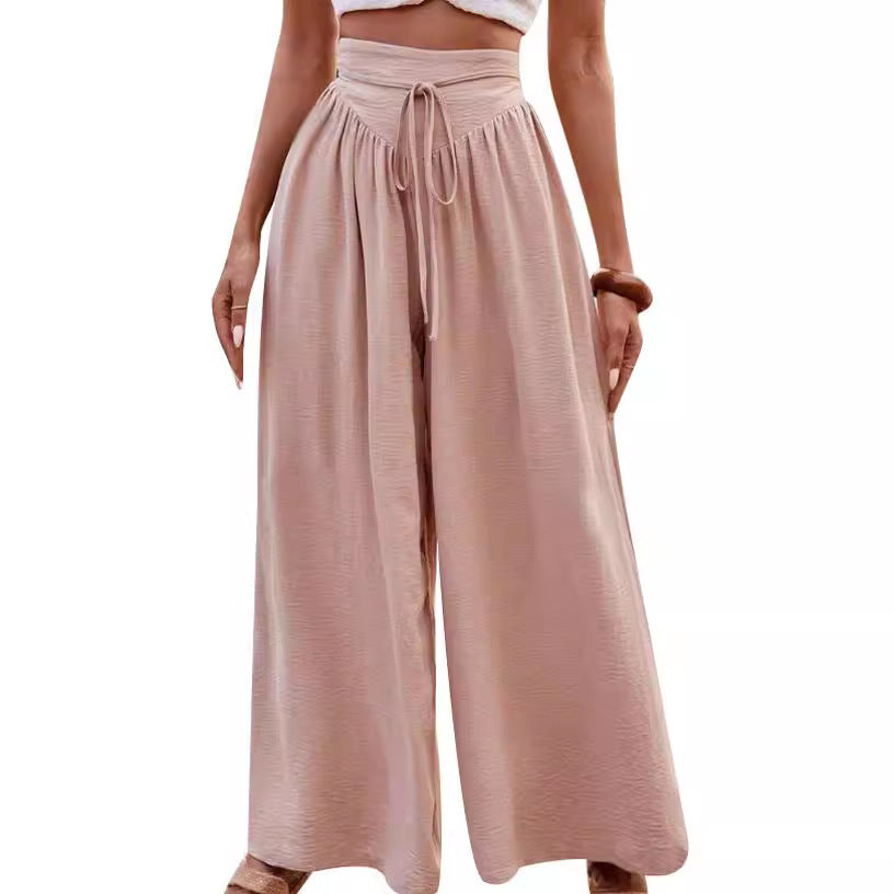 Damen Weite High-Waist-Hose mit elastischem Bund und praktischen Taschen R&B