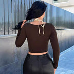 Damen Figurbetontes Longsleeve mit raffinierten Layering-Details R&B