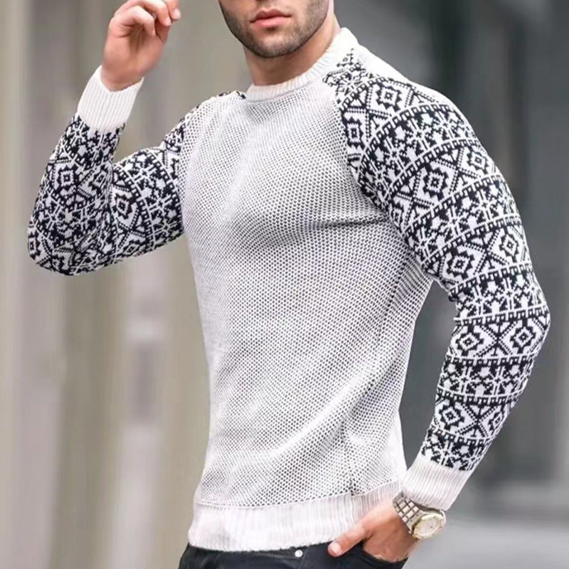 Herren Strickpullover mit grafischem Muster und strukturiertem Design R&B