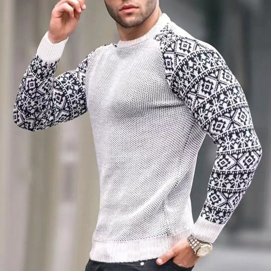 Herren Strickpullover mit grafischem Muster und strukturiertem Design R&B