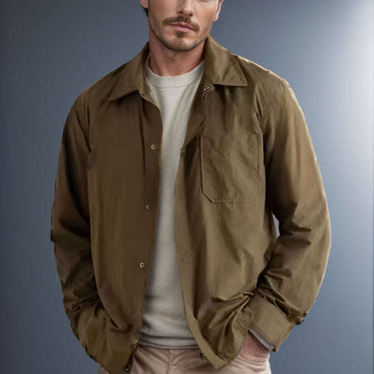 Herren leichte Freizeitjacke mit praktischem Druckknopfverschluss und modernem Schnitt R&B